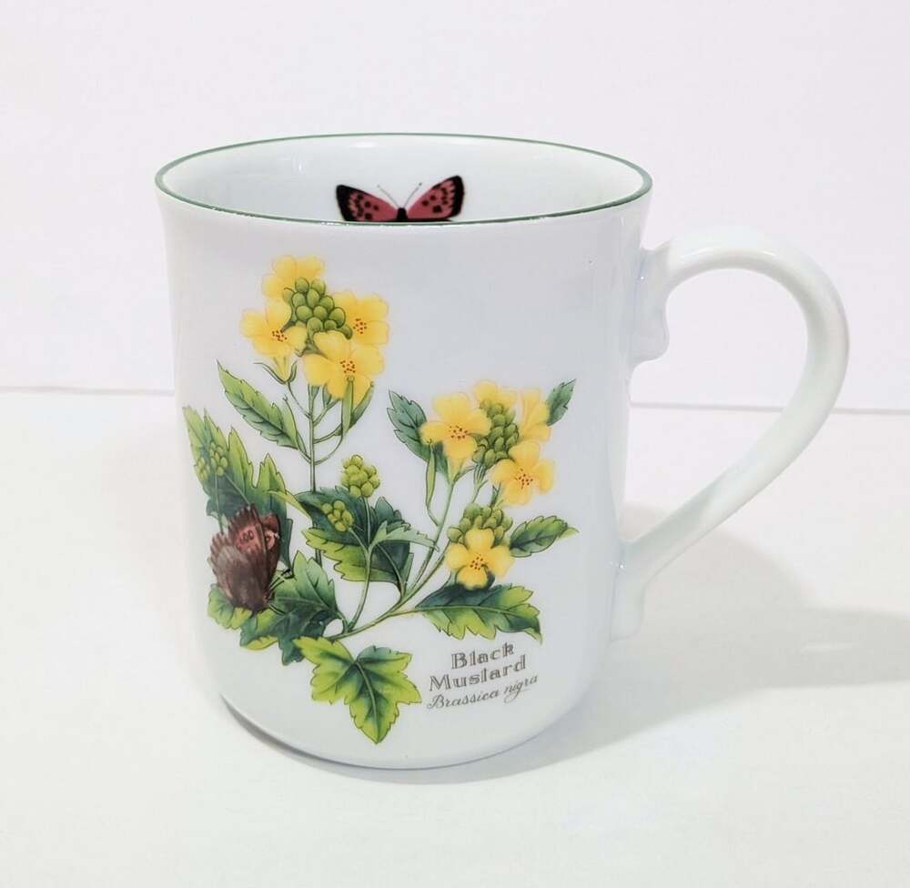 Royal Worcester Worcester Herbs Black Mustard Bay Fine Porcelain Mug Botanical
